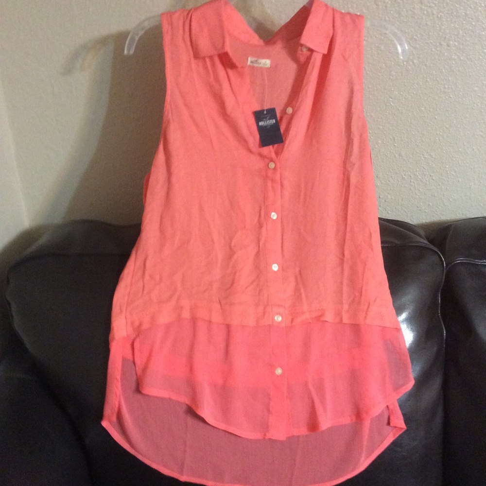 Hollister Blouse XS Coral